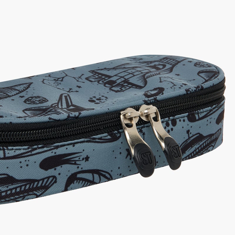 St.Right Pencil Case-Space-1 Cmprt-Boys (Polyester) Grey \ 23X10X5 - Image 3